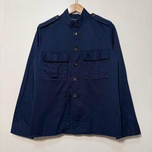 Yves Saint Laurent Rive Gauche Military Field Shirt Jacket Mens 40 Medium Blue